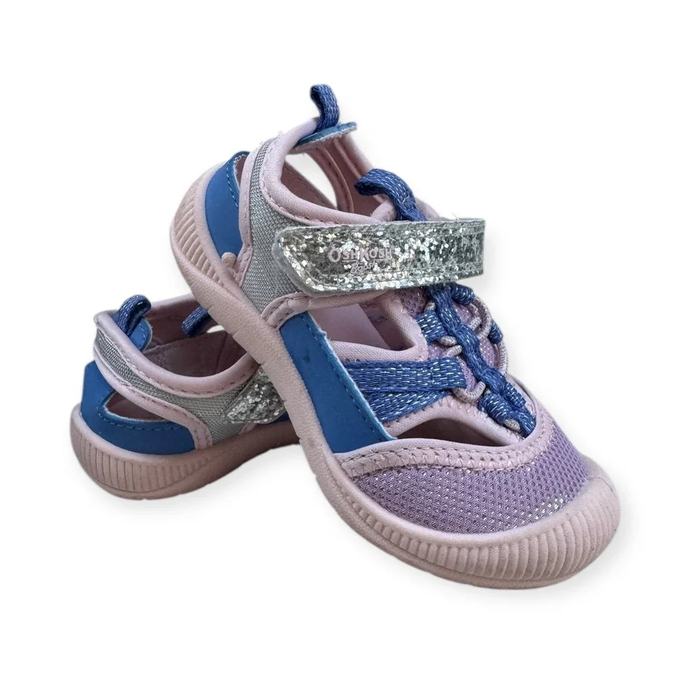OshKosh B'gosh Kids Sandals Size 7 Toddler Girls Pink Blue Glitter